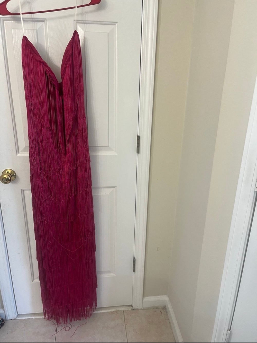 Fashion Nova Fringe Maxi Skirt - Fuchsia